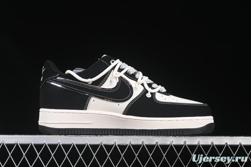 Nike Air Force 1 '07 Low The North Face Collaboration Suede Black Drawstring Casual Sneakers - SJ1198-101
