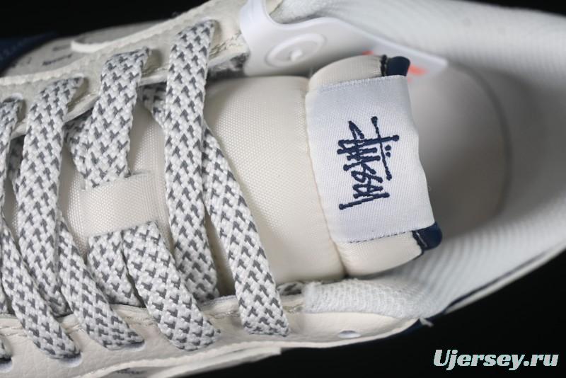 Nike Air Force 1 '07 Low Stussy Collaboration Dark Blue Suede White Swoosh Low-Top Casual Sneakers - XZ6188-673