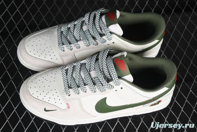 Nike SB Dunk Low UN Collaboration Year of the Snake Limited Edition Green Snake Swoosh Anniversary Custom Low-Top Casual Sneakers - DJ2024-070