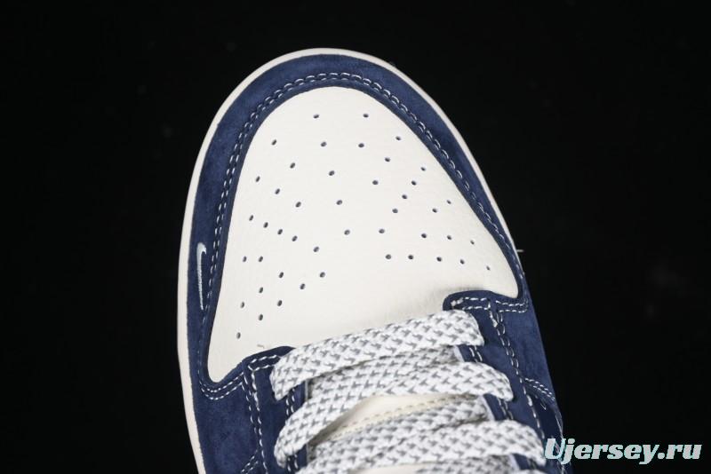 Nike SB Dunk Low Stussy Collaboration Suede Blue Anniversary Custom Low-Top Casual Sneakers - XS1086-009