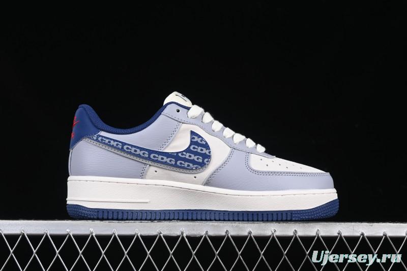 Nike Air Force 1 '07 Low The North Face x CDG Blue Double Swoosh Casual Sneakers - DM6688-019