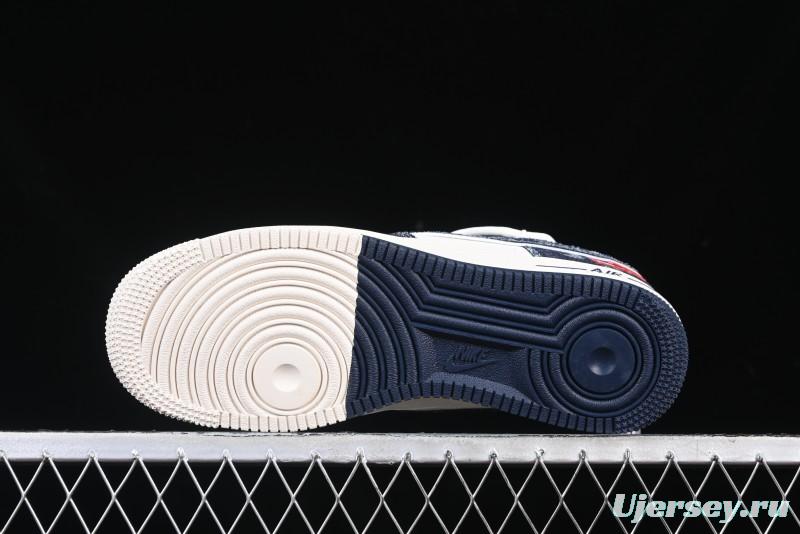 Nike Air Force 1 '07 Low Levi's Collaboration Light Blue Denim Drawstring Casual Sneakers - SJ1198-900