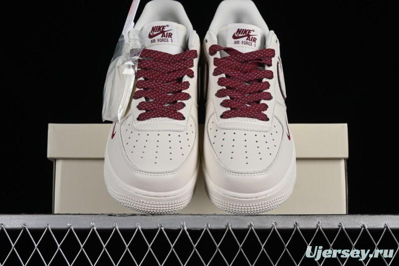 Nike Air Force 1 '07 Low Classic Burgundy Mini Swoosh Starry Sky Low-Top Casual Sneakers - MJ0319-025