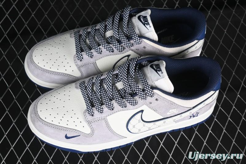 Nike SB Dunk Low MLB Collaboration Embroidered Blue Logo Anniversary Custom Low-Top Casual Skate Shoes - DJ2024-092