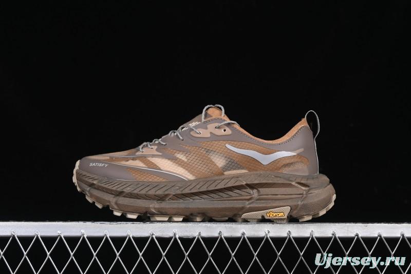 HOKA ONE ONE Satisfy Running Mafate Trail Low-Cut Cushioned Outdoor Hiking Shoes - 1157050 RBBR