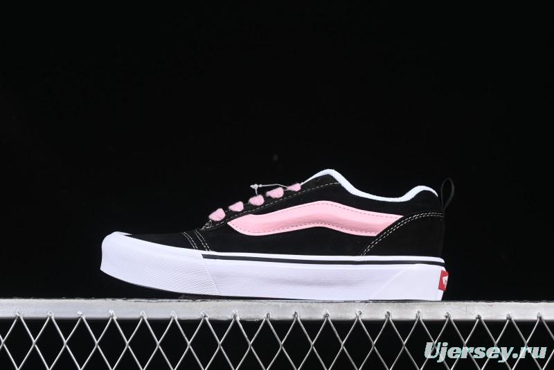 Vans Knu Skool Black Pink Color Comfortable Fashion Anti-Slip Wear-Resistant Low-Top Casual Skate Shoes - VN0009QCB9P