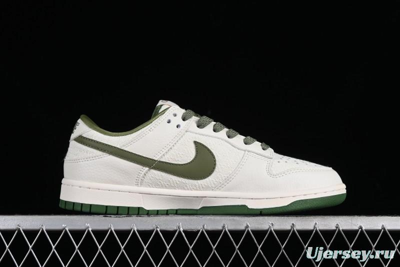 Nike SB Dunk Low Gucci Collaboration - Beige Green Woven Fabric Anniversary High-End Custom Low-Top Casual Skate Shoes - DQ1098-368
