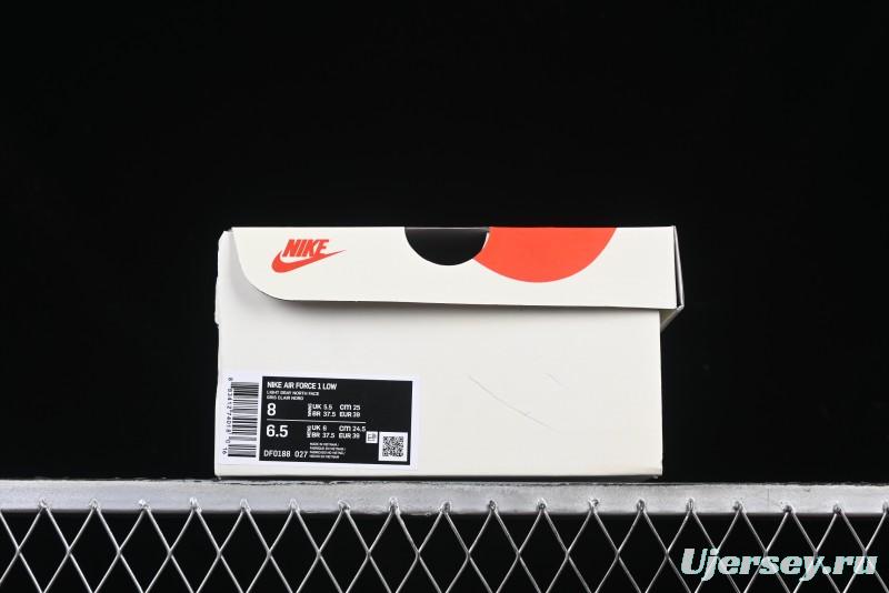 Nike Air Force 1'07 Low The North Face Collaboration Pig Grey Snake Print Low-Top Casual Sneakers - DF0188-027