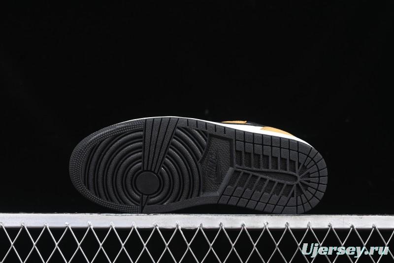 Nike Air Jordan 1 Low OG AJ1 White Yellow Black Swoosh Casual Sneakers - CZ0790-107