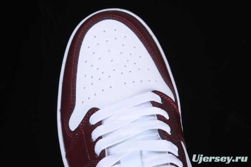 Nike Air Jordan 1 Low AJ1 Retro Lifestyle Sneakers in White and University Red - HF3148-102