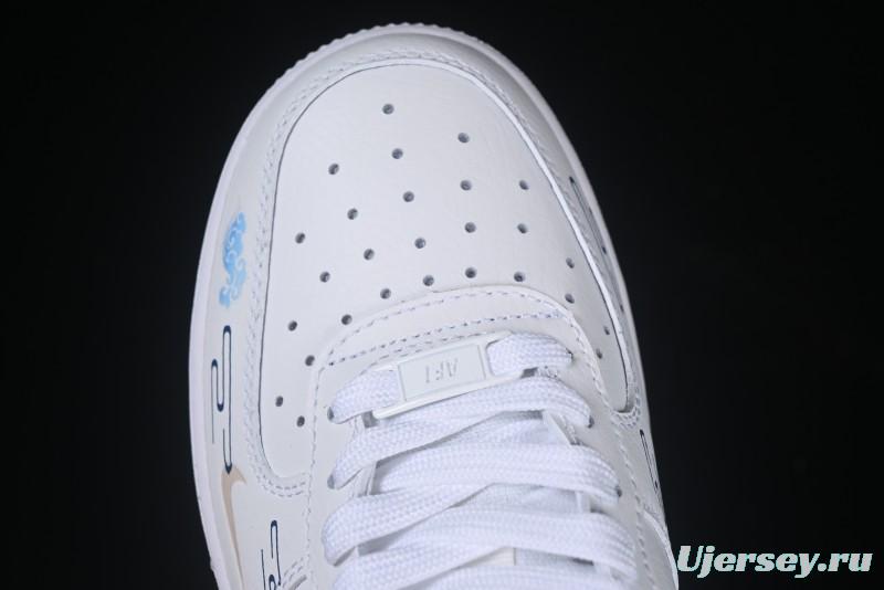 Nike Air Force 1 '07 Low Casual Sneakers with Erciyuan Hand-Painted Graffiti Lingzhu Aobing Design - HF0022-010