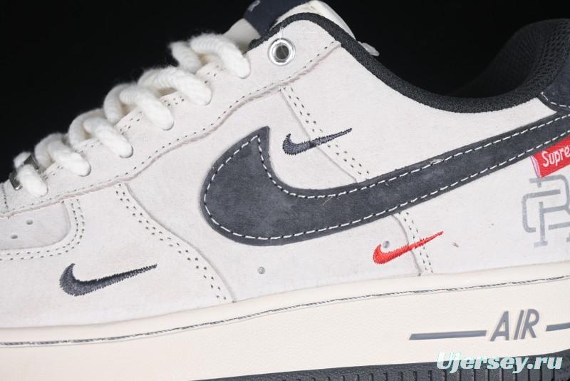 Nike Air Force 1 '07 Low Champion Collaboration Dual-Tone Grey Swoosh Triple Mini Swoosh Low-Top Casual Sneakers - SJ6698-022