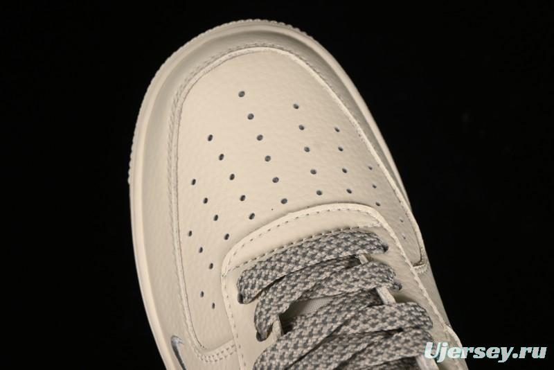 Nike Air Force 1 '07 Low Classic Grey Silver Swoosh Starry Sneakers - MJ0319-023