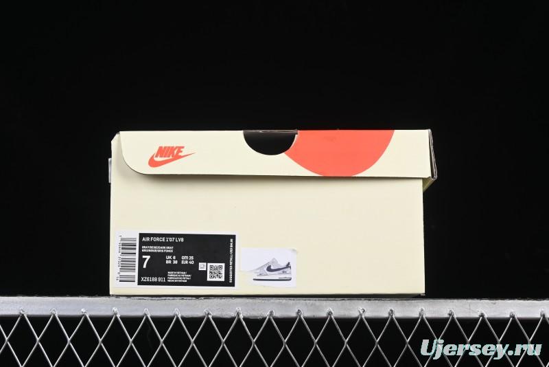 Nike Air Force 1 '07 Low Stussy Collaboration Grey Swoosh Casual Sneakers - XZ6188-911