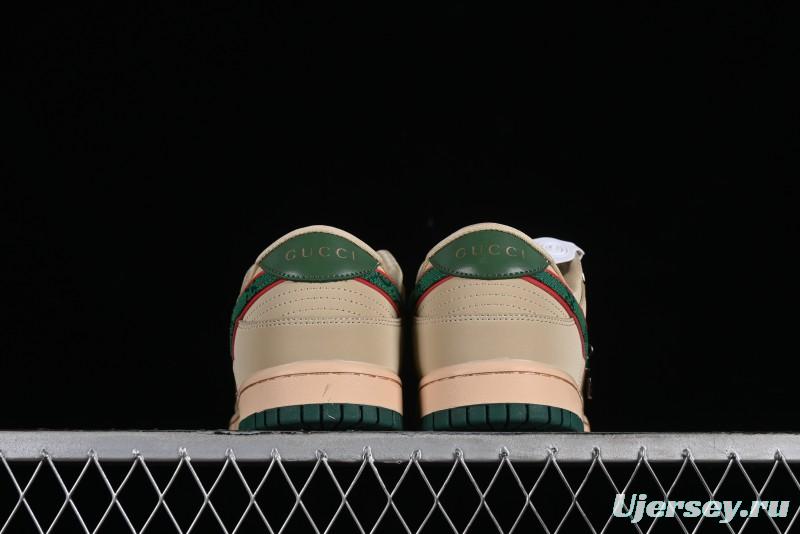 Nike SB Dunk Low Gucci Collaboration - Anniversary High-End Customized Low-Top Casual Sneakers - DQ1098-357