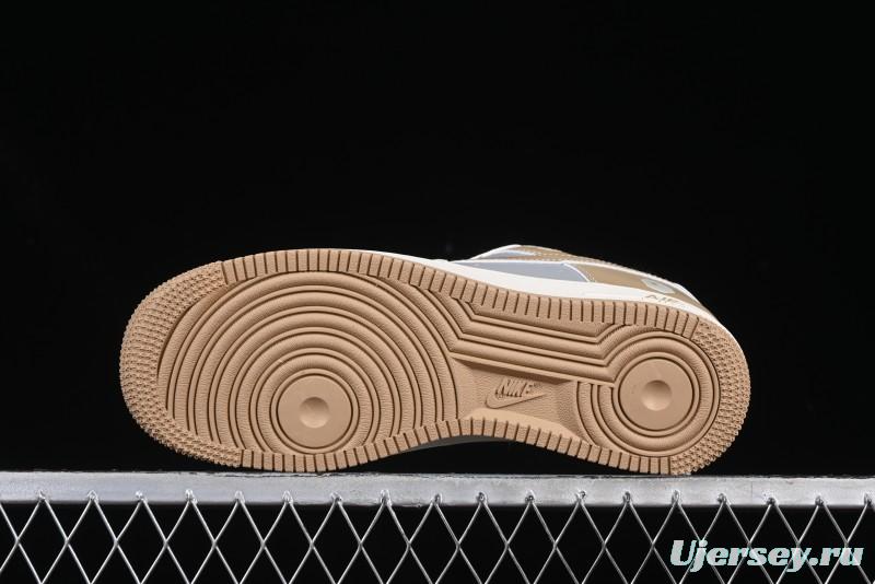 Nike Air Force 1 '07 Low Bape Collaboration Khaki Beige Grey Low-Top Casual Sneakers - BB6566-208