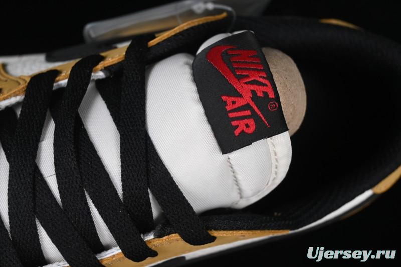 Nike Air Jordan 1 Low OG AJ1 White Yellow Black Swoosh Casual Sneakers - CZ0790-107