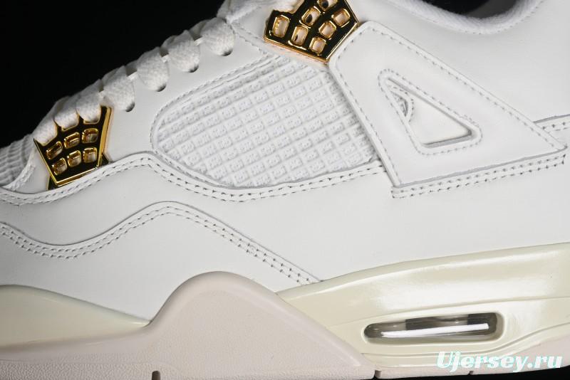 Nike Air Jordan 4 Retro Sneakers with Metallic Gold Design - AQ9129-170
