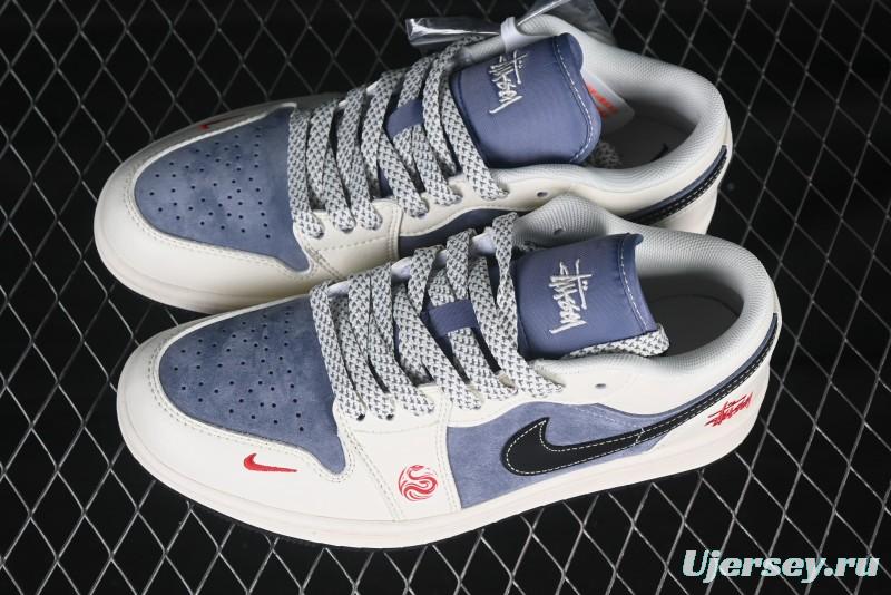 Nike Air Jordan 1 Low AJ1 Stussy Snake Year Limited Edition Retro Basketball Shoes - XX3318-517