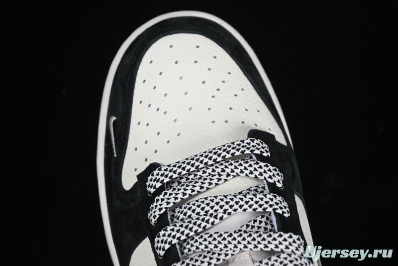 Nike SB Dunk Low Stussy Collaboration Zebra Black White Swoosh Anniversary Custom Low-Top Casual Skate Shoes - DJ2024-060