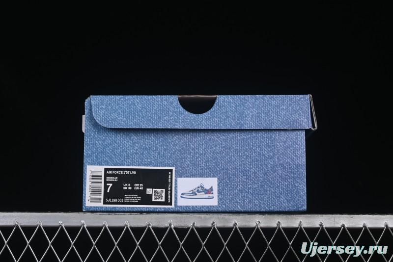 Nike Air Force 1 '07 Low Levi's Denim Patchwork Lace-Up Casual Sneakers - SJ1198-001