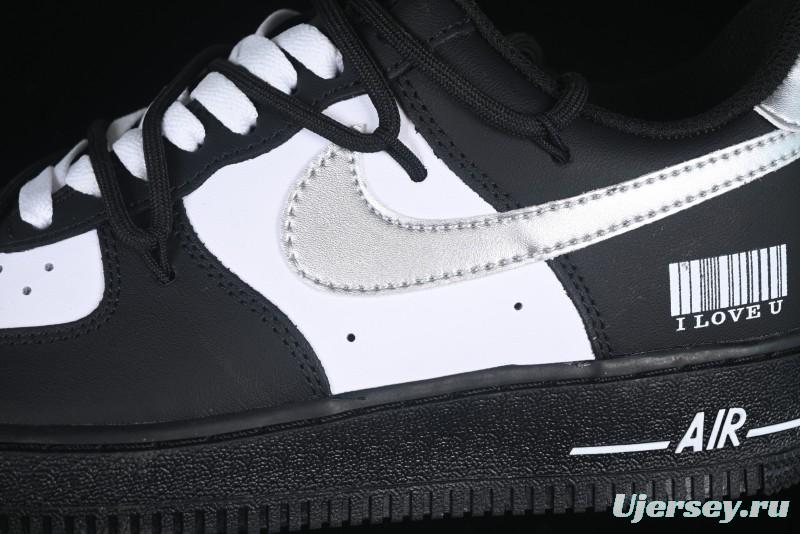 Nike Air Force 1'07 Low Silver Wing Panda Casual Sneakers with Strap - ZH0316-064