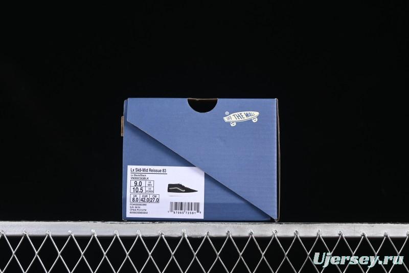 Vans Premium Sk8-Mid Retro Casual Mid-Top Skate Shoes with Checkerboard Design - VN000CQQBLK