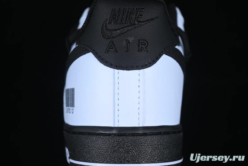 Custom "I Love U" Black & White Sneakers - Sleek Barcode Design