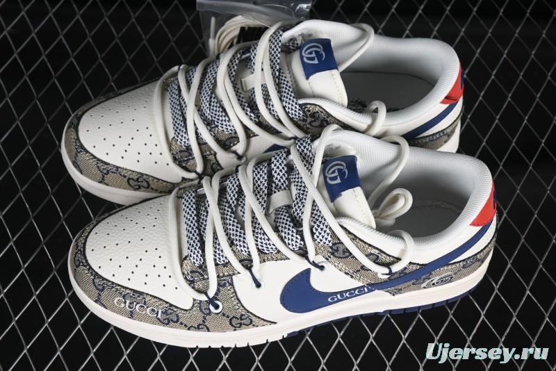 Gucci x Nike Dunk Low Designer Collaboration Sneakers - Premium Monogram Design