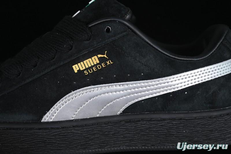 PUMA Suede XL Classic Men's Sneakers - Black with Metallic Silver Accents