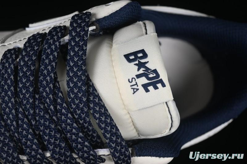 Nike Air Force 1 '07 Low Bape Collaboration Off-White Navy Blue Casual Sneakers - HH7518-066