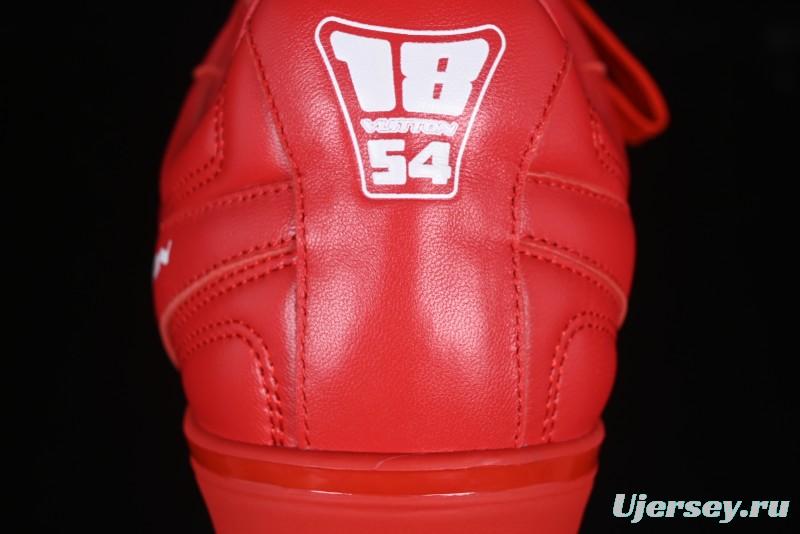 Louis Vuitton Footprint Soccer Low-Top Lifestyle Sneakers Round Toe Lace-Up Casual Shoes Red - AJF6