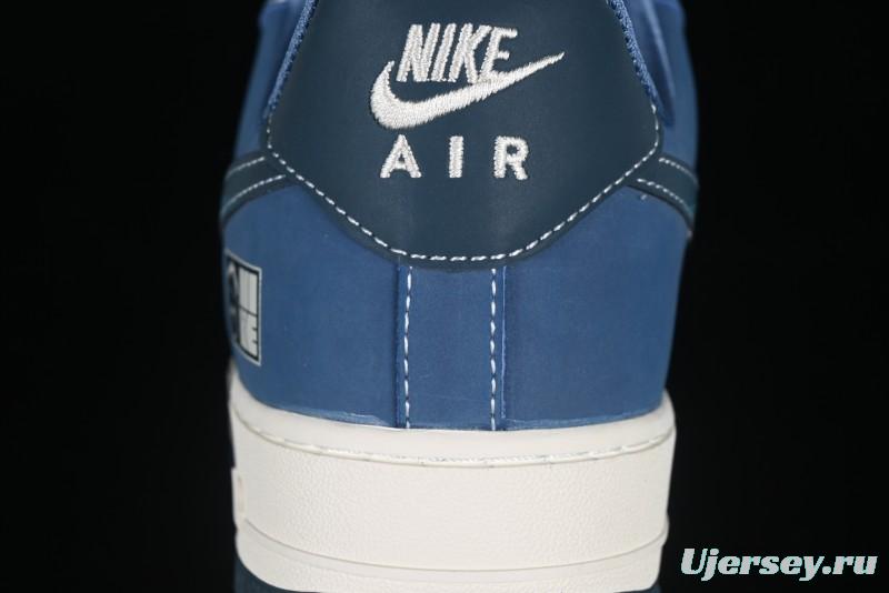 Nike Air Force 1 '07 Low Collaboration White Blue Ghost Face Casual Sneakers with Strap - KK1988-068