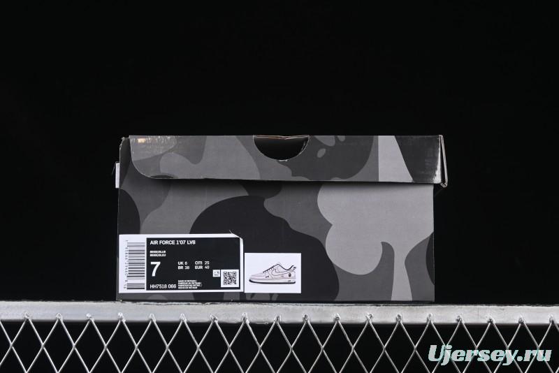 Nike Air Force 1 '07 Low Bape Collaboration Off-White Navy Blue Casual Sneakers - HH7518-066