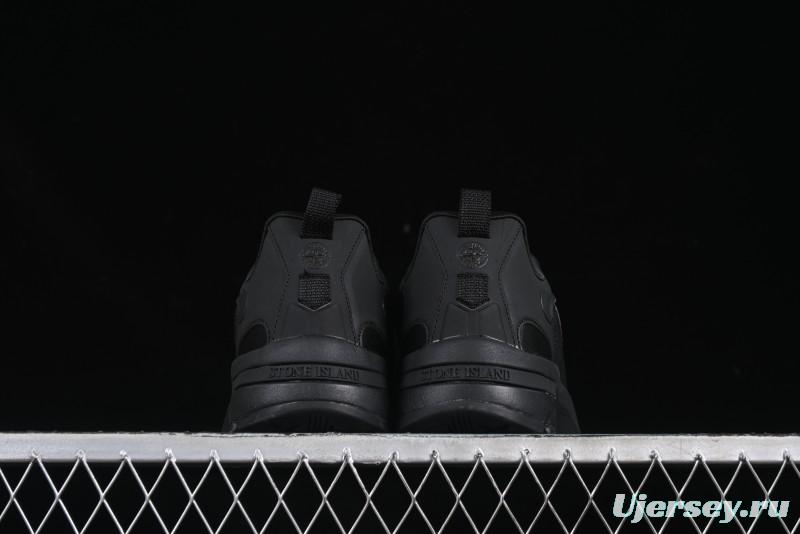 Stone Island Grime Panelled Low-Top Lifestyle Sneakers in Dark Brown - 79FWS0303