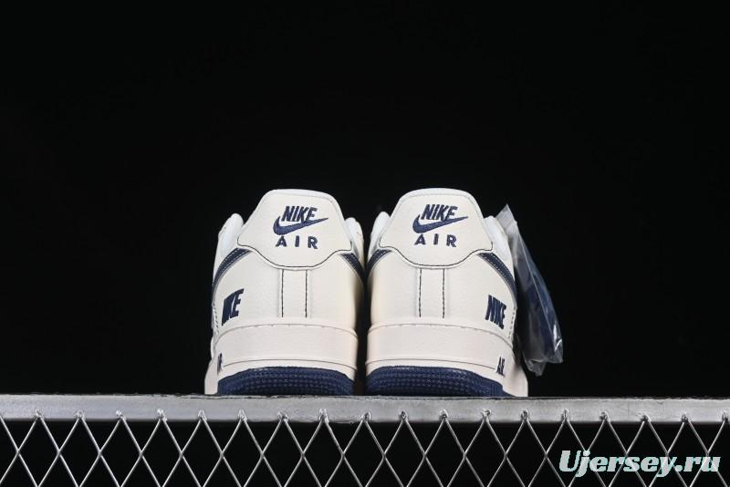 Nike Air Force 1 'Wave Swoosh' Edition – White & Navy**