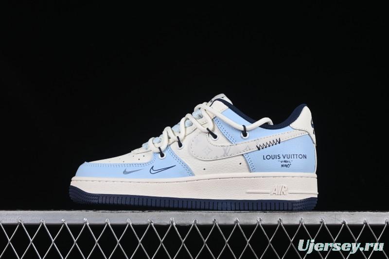 Nike Air Force 1'07 Low LV Collaboration University Blue Drawstring Casual Sneakers - DM6868-058