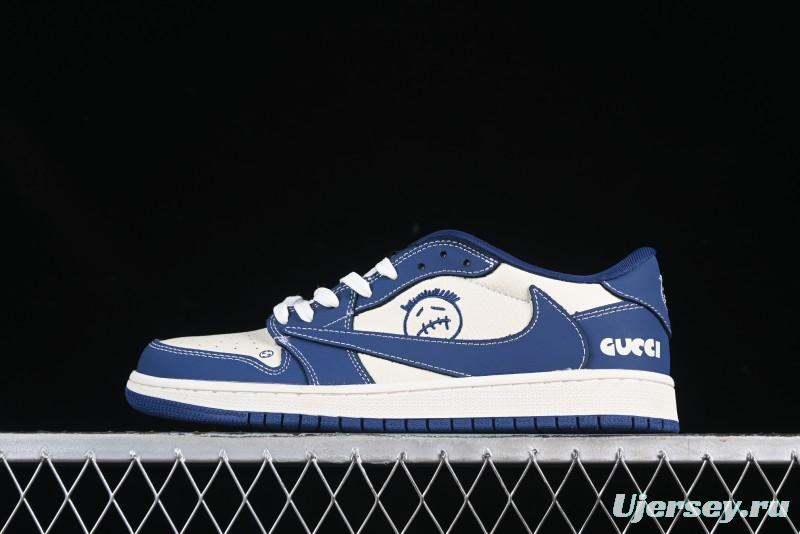 Nike Travis Scott x Fragment Design x Air Jordan 1 Low OG SP Retro Sneakers with Cactus Jack and Fragment Branding - XS2024-016