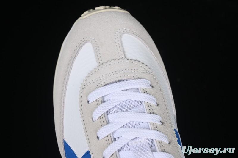 Onitsuka Tiger Vintage Runner Sneakers - White/Grey with Blue & Red Accents