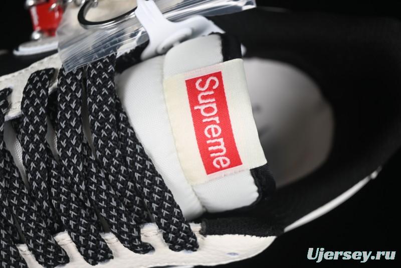 Nike Air Force 1 '07 Low Supreme Collaboration Beige Black Spliced Casual Sneakers with Strap - HH7518-056