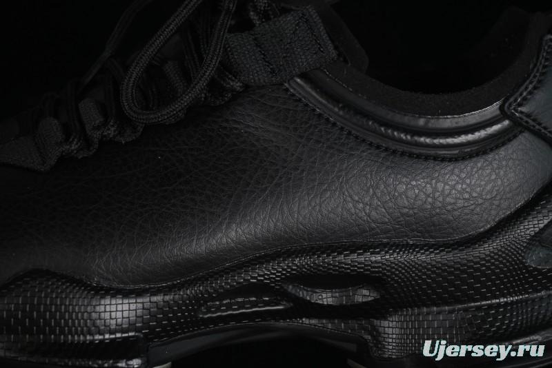 Men's All-Black Premium Leather Sneakers – Sleek & Versatile Design