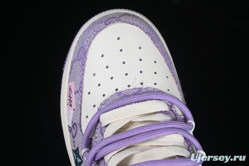 Nike Air Force 1'07 Low "Purple Star" Custom Casual Sneakers - BD7700-220