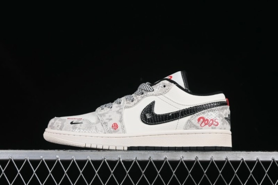 Nike Air Jordan 1 Low "Snakeskin & Embroidered Details" - Limited Edition