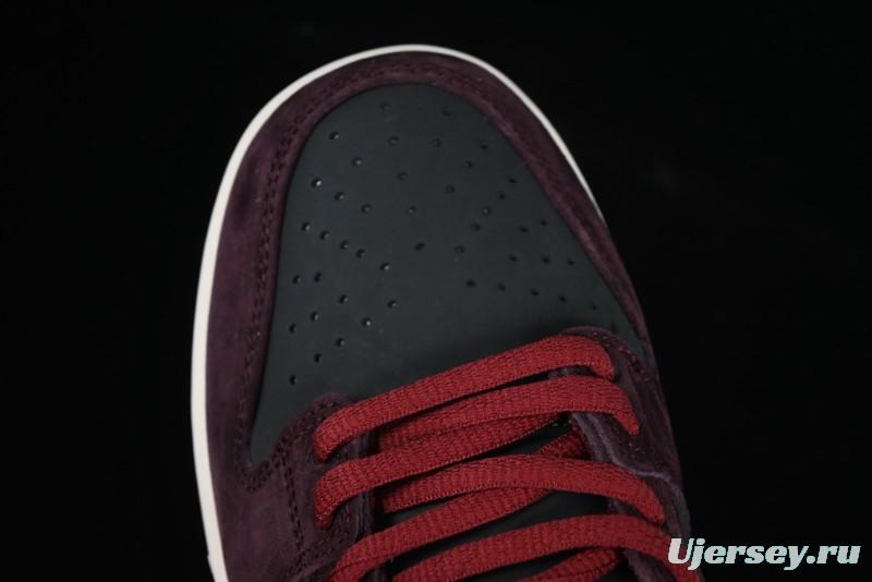 Nike SB Dunk Low "Dark Burgundy & Black" - Premium Suede Skate Shoes