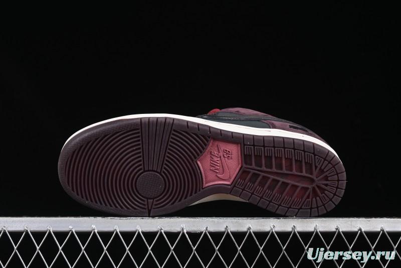 Nike SB Dunk Low "Dark Burgundy & Black" - Premium Suede Skate Shoes
