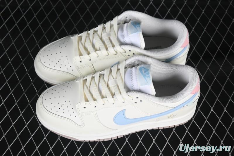 Nike Dunk Low "Pastel Panda" - Cream with Baby Blue & Pink Accents