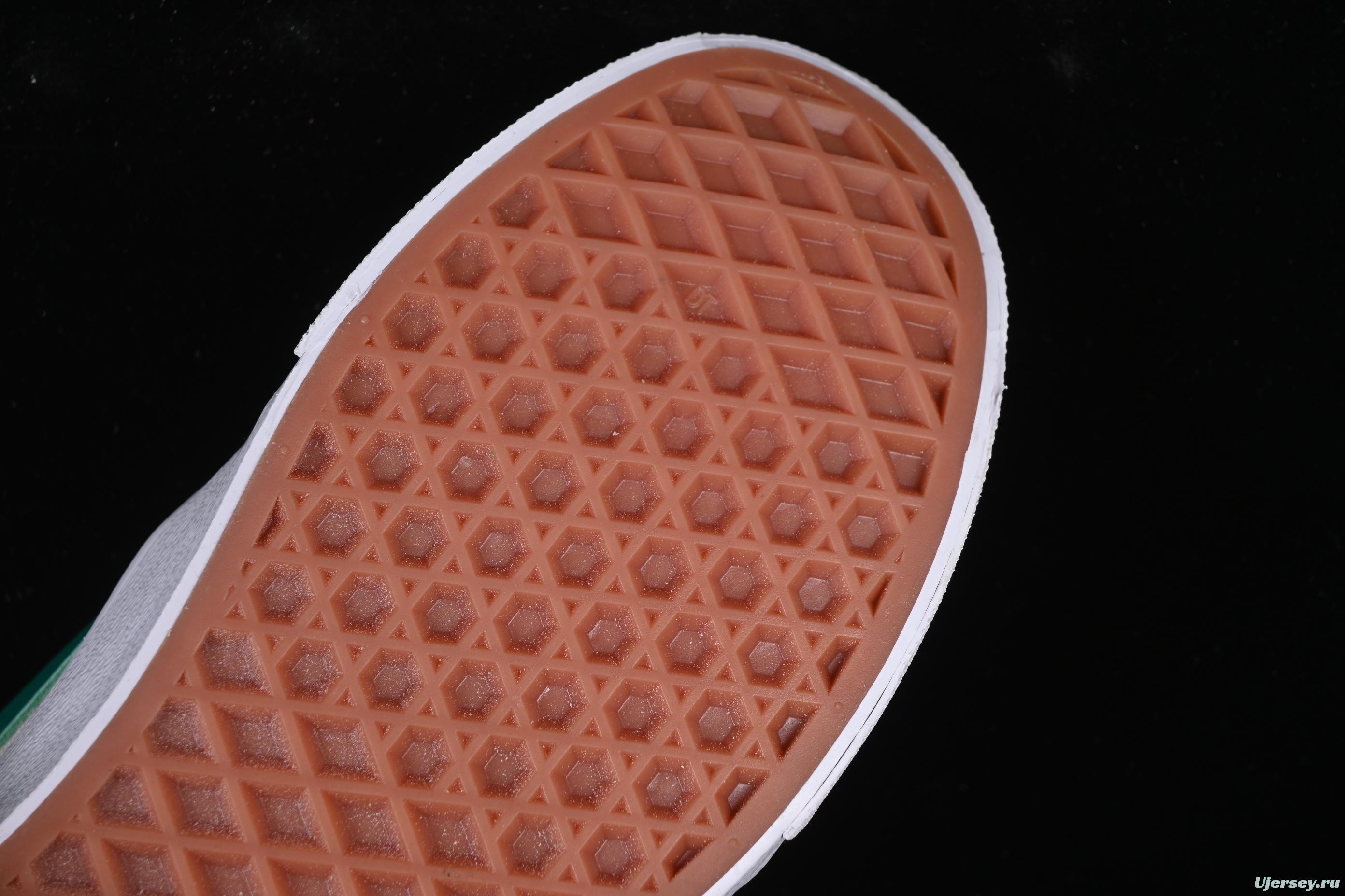 Classic Vans Old Skool Skate Sneakers - Green Stripe on Off-White Canvas