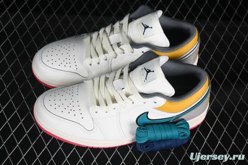 Nike Air Jordan 1 Low AJ1 Mismatched Swoosh Casual Sneakers - HV4511-133