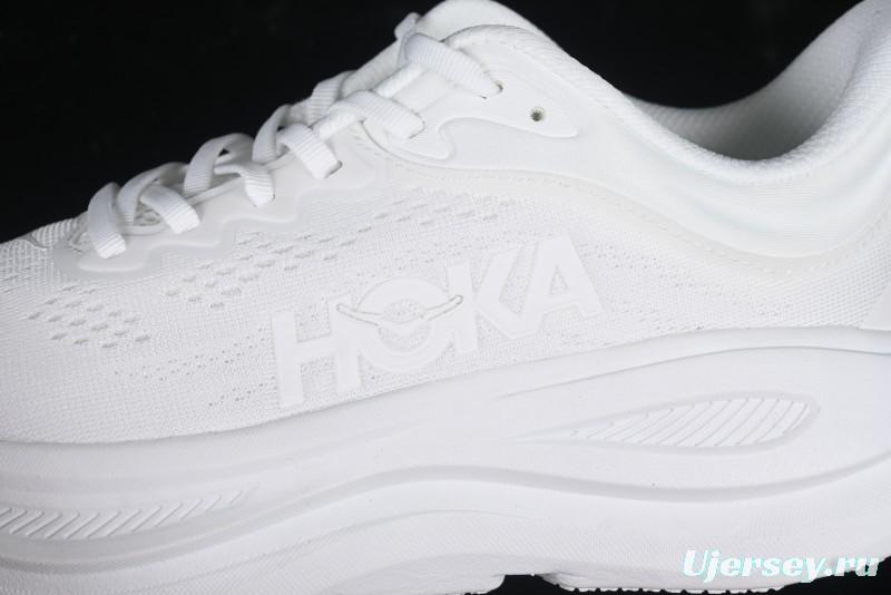 HOKA ONE ONE Bondi 9 Knit Lightweight Casual Running Shoes - 1162012 WWH