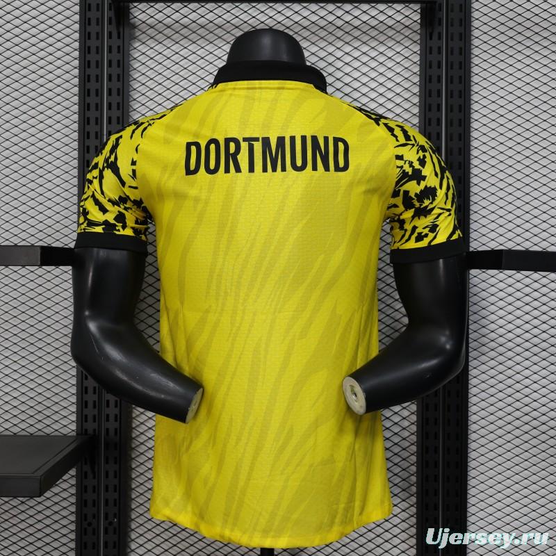 Player Version 25/26 Borussia Dortmund Yellow with Black Pattern Jersey